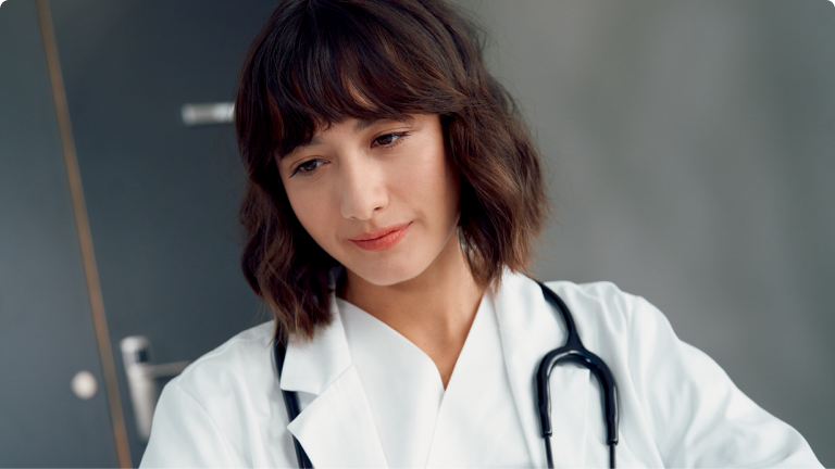 Person with a stethoscope